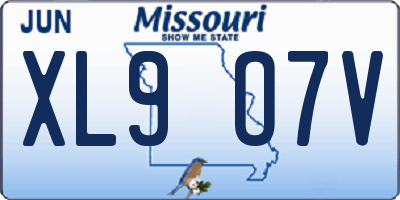 MO license plate XL9O7V