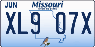 MO license plate XL9O7X