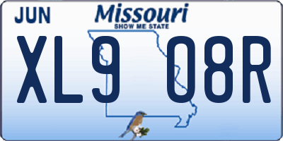 MO license plate XL9O8R