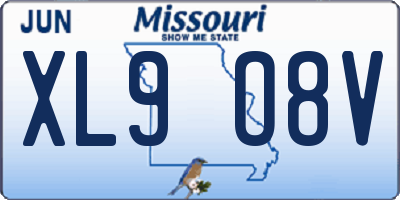 MO license plate XL9O8V