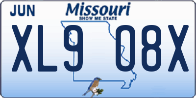 MO license plate XL9O8X