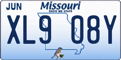 MO license plate XL9O8Y