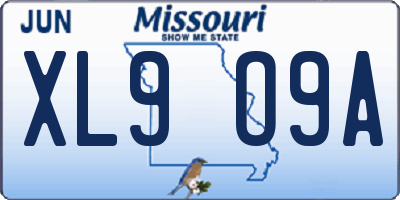 MO license plate XL9O9A