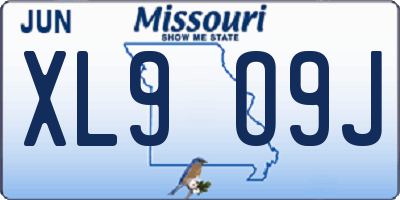 MO license plate XL9O9J