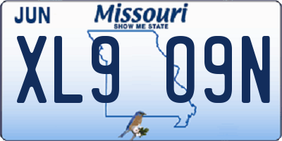MO license plate XL9O9N