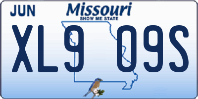 MO license plate XL9O9S