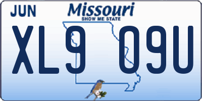 MO license plate XL9O9U