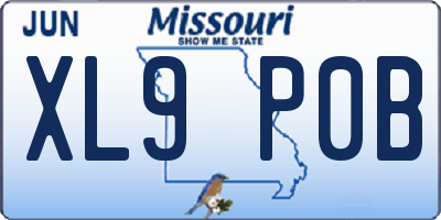 MO license plate XL9P0B