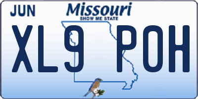 MO license plate XL9P0H