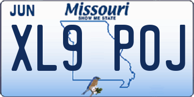 MO license plate XL9P0J