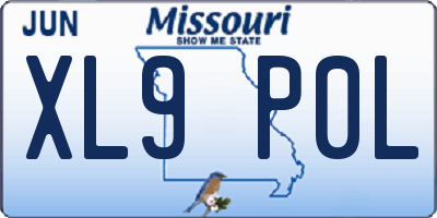 MO license plate XL9P0L