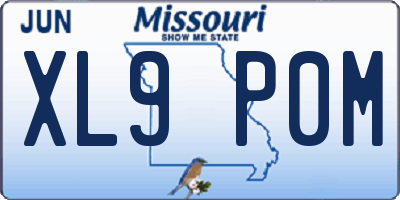 MO license plate XL9P0M