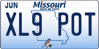 MO license plate XL9P0T