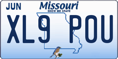 MO license plate XL9P0U