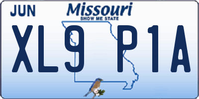 MO license plate XL9P1A