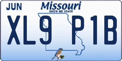 MO license plate XL9P1B