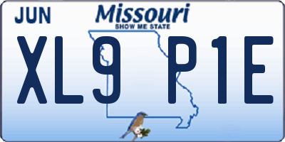 MO license plate XL9P1E