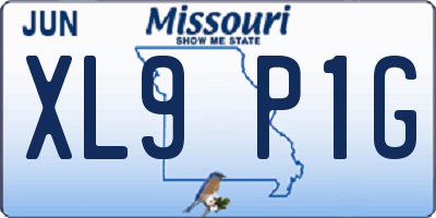 MO license plate XL9P1G