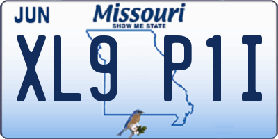 MO license plate XL9P1I