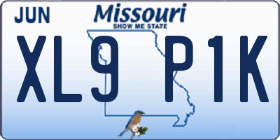 MO license plate XL9P1K