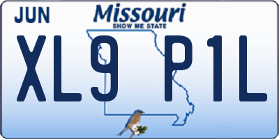 MO license plate XL9P1L