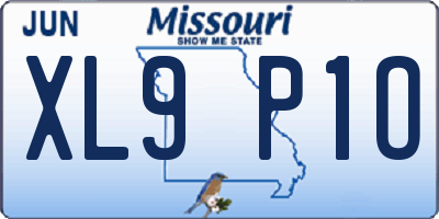 MO license plate XL9P1O
