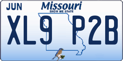 MO license plate XL9P2B