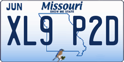 MO license plate XL9P2D
