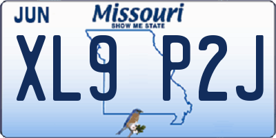MO license plate XL9P2J