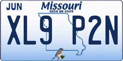 MO license plate XL9P2N