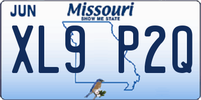 MO license plate XL9P2Q