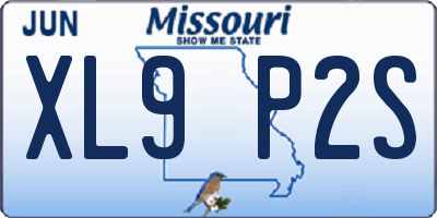 MO license plate XL9P2S