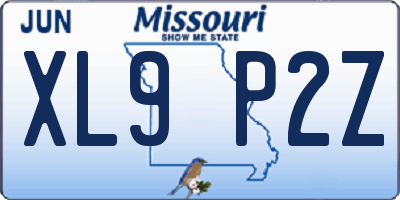 MO license plate XL9P2Z