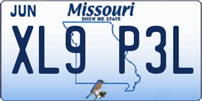 MO license plate XL9P3L