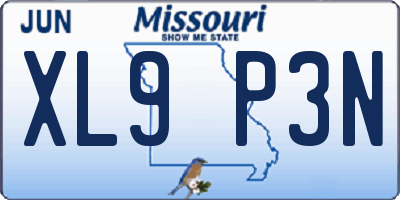 MO license plate XL9P3N