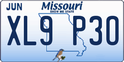 MO license plate XL9P3O