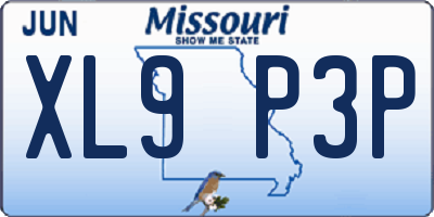 MO license plate XL9P3P