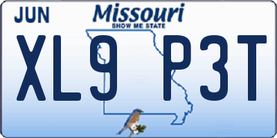 MO license plate XL9P3T