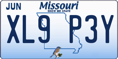 MO license plate XL9P3Y