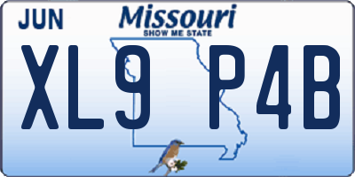MO license plate XL9P4B