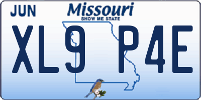 MO license plate XL9P4E
