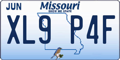 MO license plate XL9P4F