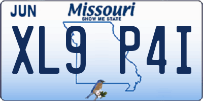 MO license plate XL9P4I