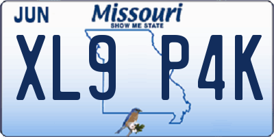 MO license plate XL9P4K