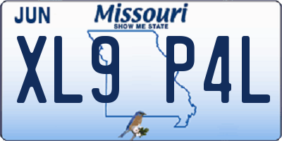MO license plate XL9P4L