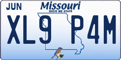 MO license plate XL9P4M