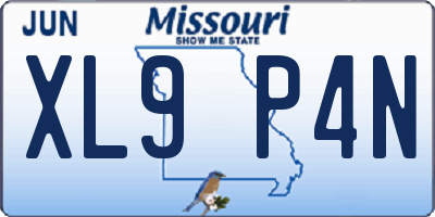 MO license plate XL9P4N