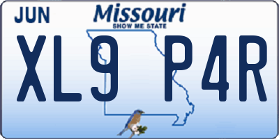 MO license plate XL9P4R