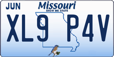 MO license plate XL9P4V