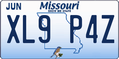 MO license plate XL9P4Z